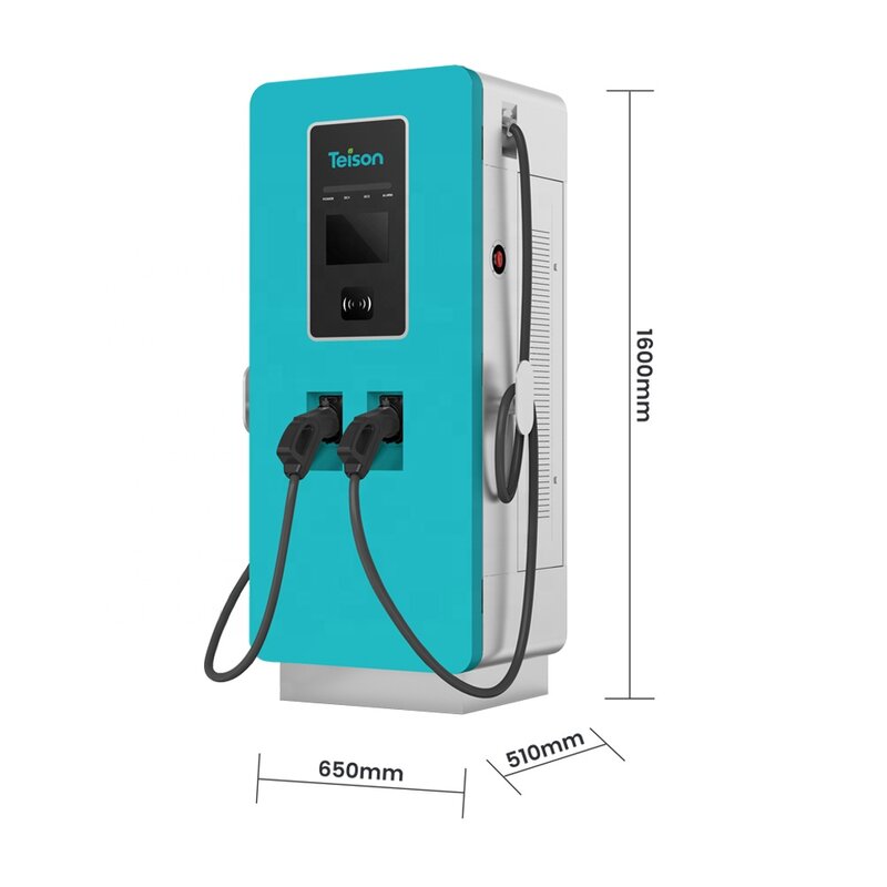 Teison 60KW DC Ev Charger Fast Charging Station Dual ปืน Chademo CCS1/2