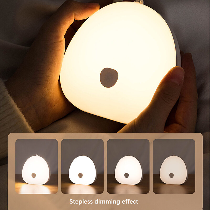 Lampu LED Meja Nightstand 3 Tingkat Kecerahan Dapat Disesuaikan untuk Kamar Tidur Ruang Tamu Portabel USB Isi Daya Dapat Diredupkan 3 Tingkat