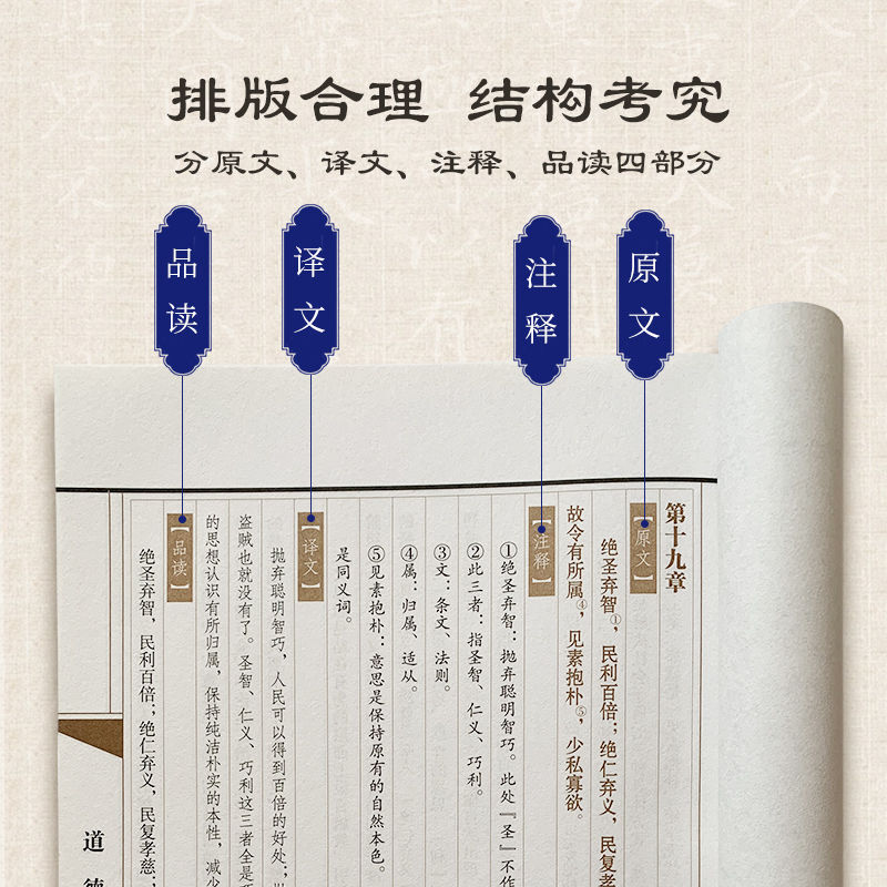 หนังสือ Lao Tzu Tao Te Ching แท้รุ่น Original Annotation สีขาวเปรียบเทียบ