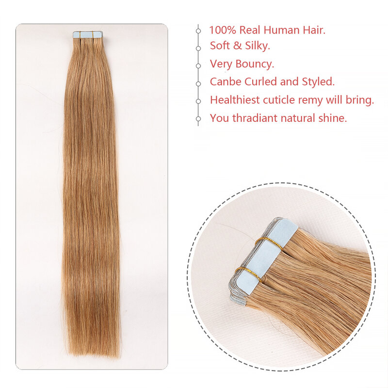 Лента для наращивания волос невидимая Реми шелковистая прямая 24-дюймовая бесшовная лента для наращивания волос человеческие волосы коричневые накладные человеческие волосы 50 г