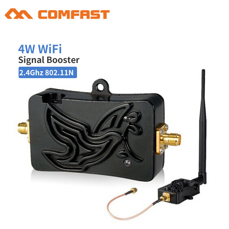 Wifi 무선 전력 증폭기 라우터, WLAN 신호 부스터, 5dbi 안테나, 2.4Ghz, 5G 향상, 5W, 4W, 4000mW, 802.11b/g/n