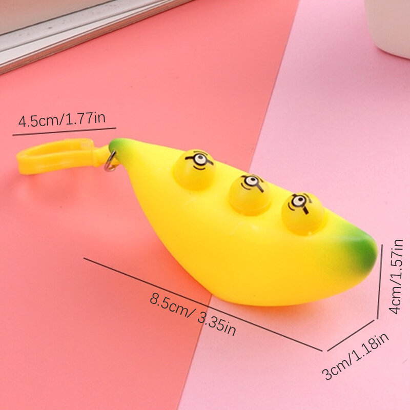 Extrusion Banana Stress Relieve Toy Keychain Extrusion Nie Nie Le Toy Stress Reliever Banana Pendants Slow Rebound Rising Toy