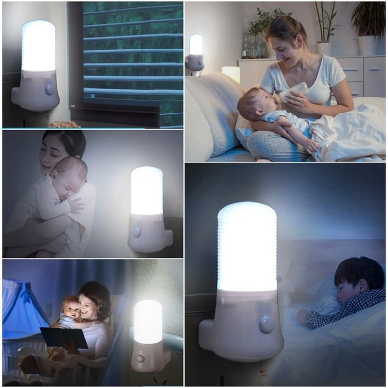 Bedside Lamp Wall Socket Lamps EU Plug LED Night Light AC 110-220V Bedroom Lamp Gift for Children Cute Night Lamp Bedroom