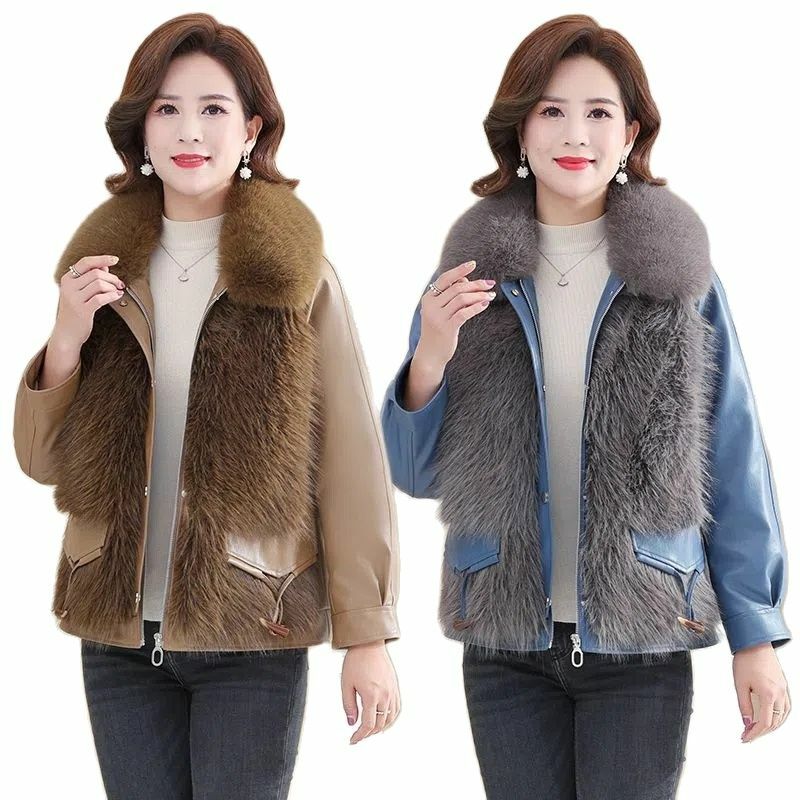 2022 зимняя стильная Высококачественная женская меховая одежда, пальто, похожая на мех норки, меховое пальто, темпераментная Элегантная короткая меховая одежда
