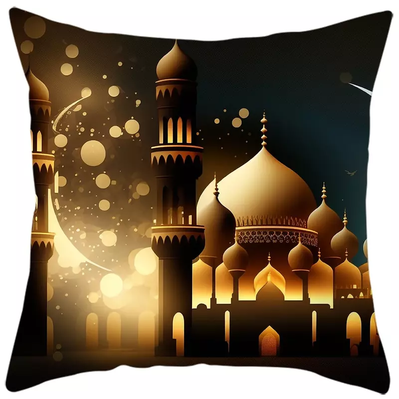 Ramadan Home Bedroom Decorative Pillowcase Ramadan Mubarak Cushion Cover Islamic Muslim Mosque Decorative Pillowcase