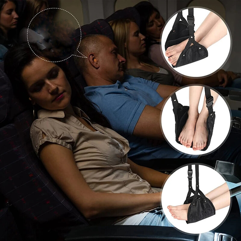 Office Pain Relief Foot Hammock Travel Foam Flight Airplane Carry-on Adjustable Pillows Portable Footrest Leg Hammock Folding