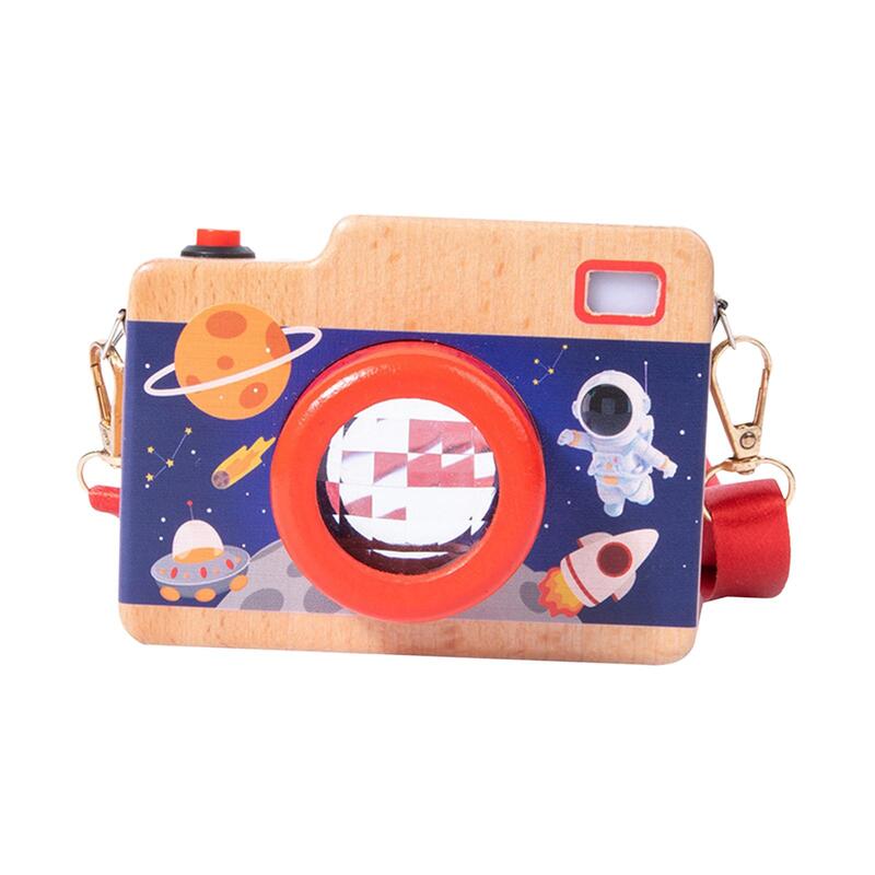Giocattolo del caleidoscopio della macchina fotografica di legno del giocattolo di Monstessori per il giocattolo dei bambini di compleanno del giocattolo della festa