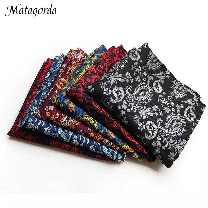 Matagarda-Pañuelo cuadrado de bolsillo para hombre, traje de Cachemira, corbata Jacquard, accesorio de fiesta de boda, marca de lujo
