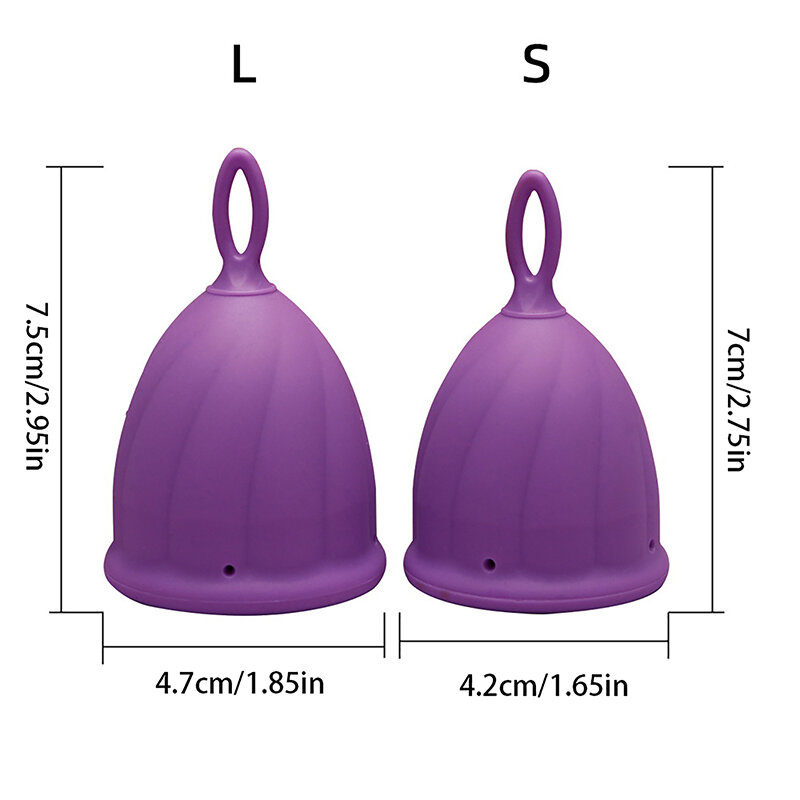 Copa Menstrual de silicona para mujeres, menstruación, antifugas laterales, 1 piezas