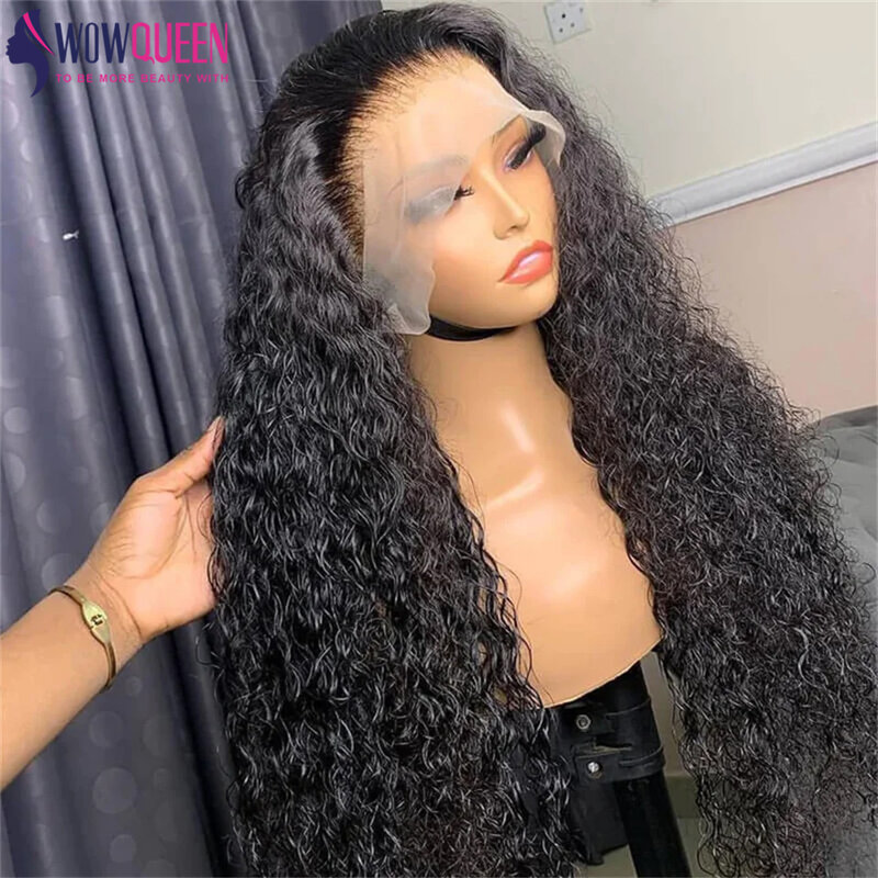 220 Density Water Wave Wigs Human Hair Lace Frontal Wig 30 32 34 Inch Wet And Wavy Brazilian Wigs For Women 13x4 Lace Front Wig