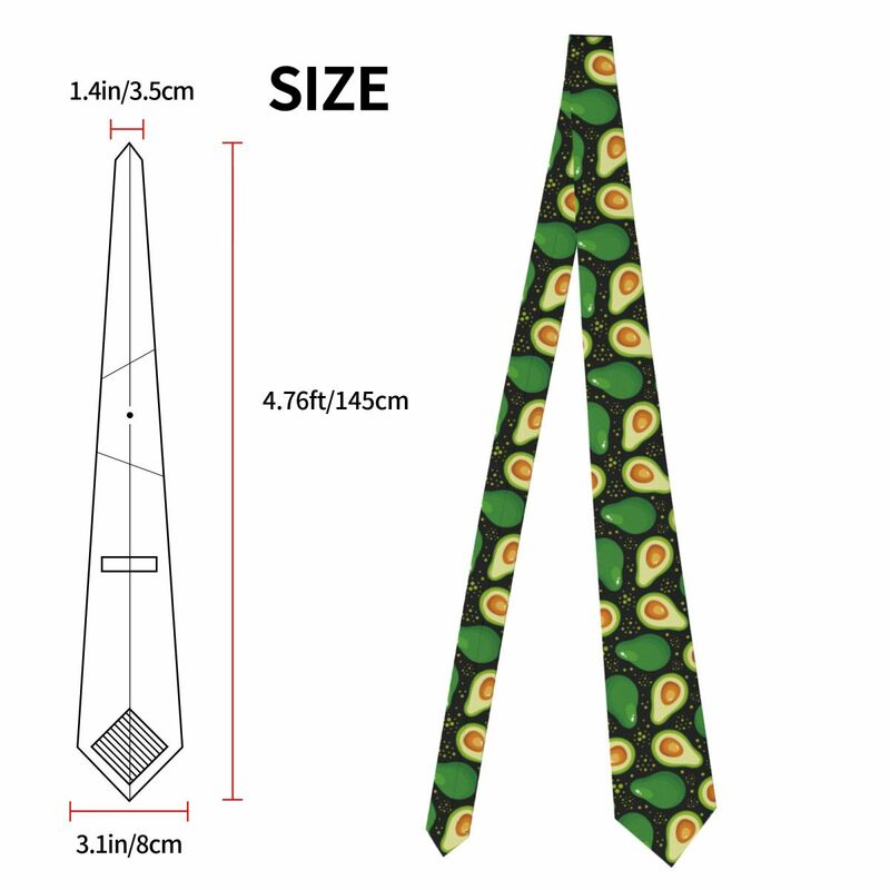 Cravate de dessin animé d'avocat en soie et Polyester pour hommes et femmes, 8 cm, cravate étroite pour amoureux des avocats, usage quotidien, Business