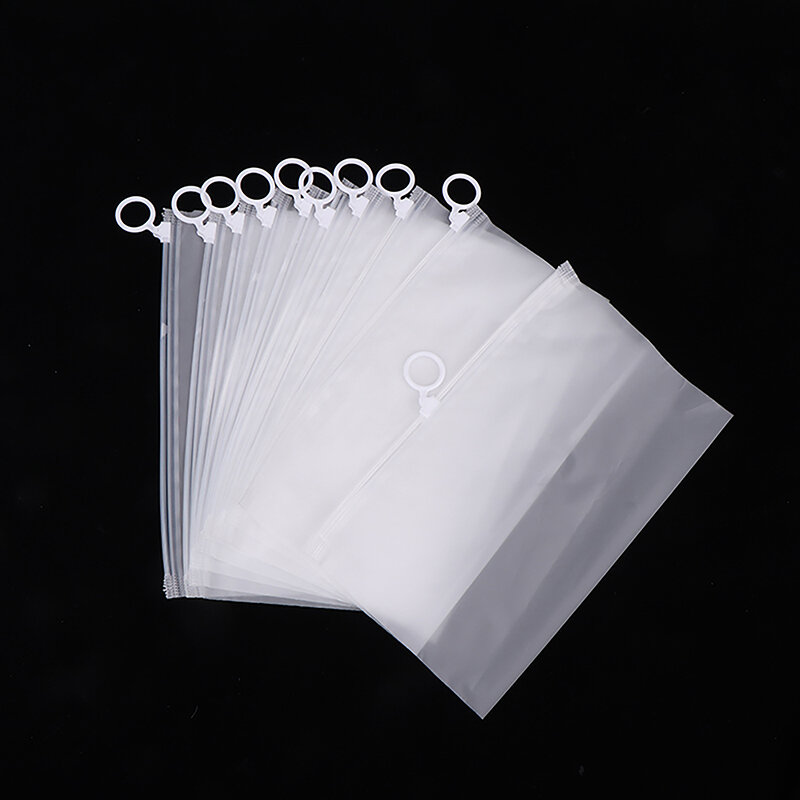 10Pcs Transparent Pull Ring Storage Bag Zipper Bag Stationery Accessories Storage Travel Sock Packaging