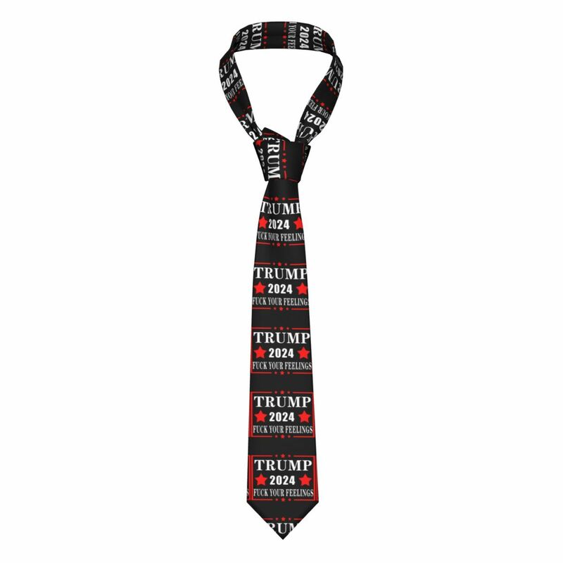 Corbatas ajustadas formales para hombres, corbata de boda clásica con bandera de Trump 2024, Caballero estrecho