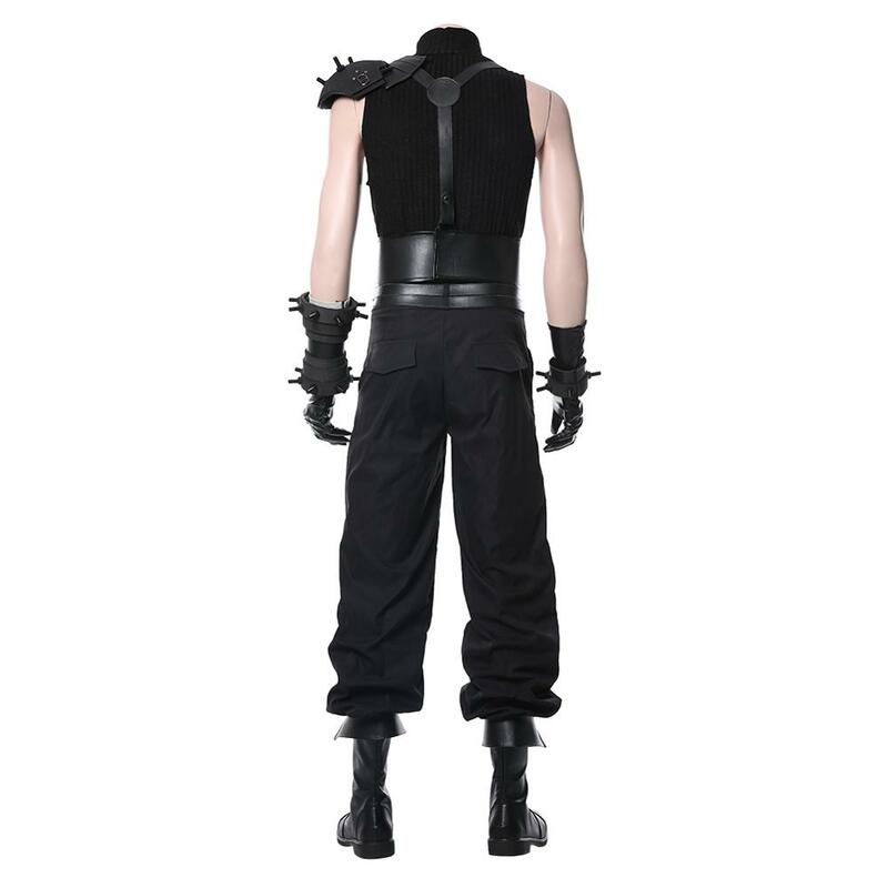 Game FF Cloud Strife Cosplay Costume Final Fantasy VII Disguise Top Pants Boots Adult Men Male Halloween Roleplay Fantasia Suit