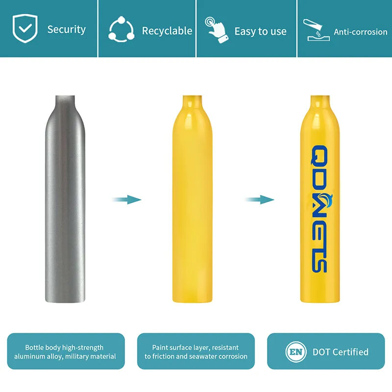 QDWETS-معدات الغوص ، جهاز التنفس تحت الماء ، خزان الأكسجين ، 5-10 دقائق ، 0.5L