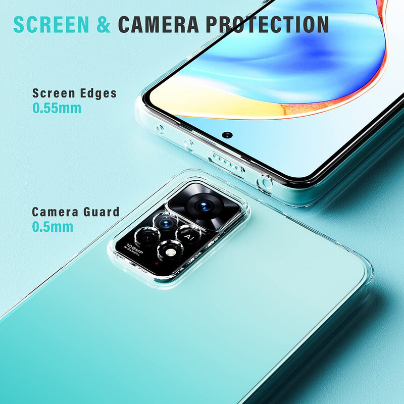 Capa de telefone macia de silicone transparente, capa ultra fina para Xiaomi Redmi Note 11, 10, 9 Pro, 11S, 11T, 10S, 10T, 9S, 9T, redmi K50, K40, K30 Pro