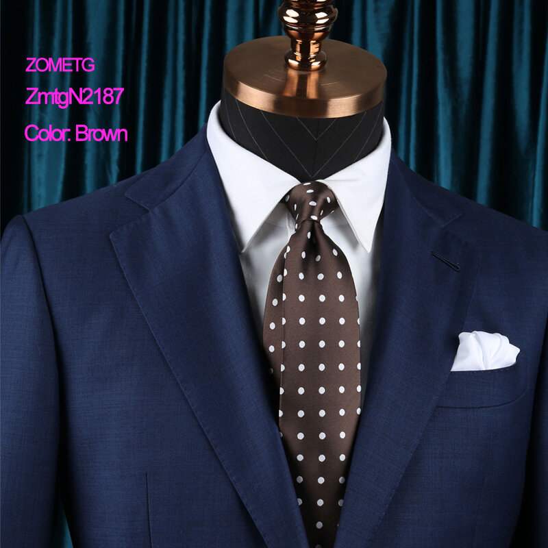 Dasi untuk pria dasi bisnis pria dasi & sapu tangan mode dasi biru coklat dasi zometg dasi