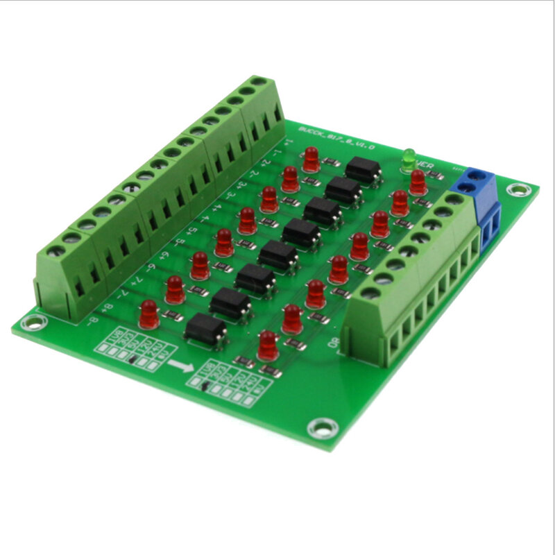 分離されたplcシグナルレベルコンバーターボード、オプトカプラー分離モジュール、pnp 24-5v 8チャネル