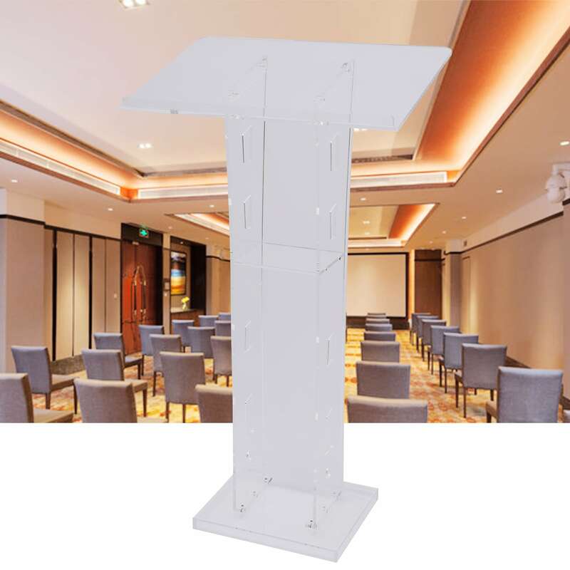 Meuble commercial épais de tribune d'école claire de podium acrylique moderne, 110cm H