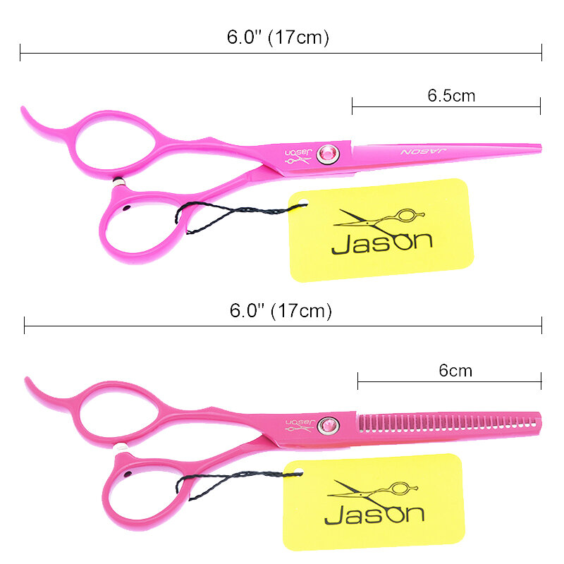 Jason 5.5/6 polegada mão esquerda tesouras do cabelo de aço japonês tesouras de corte de cabelo barbeiro desbaste ferramentas de cabeleireiro a0048d