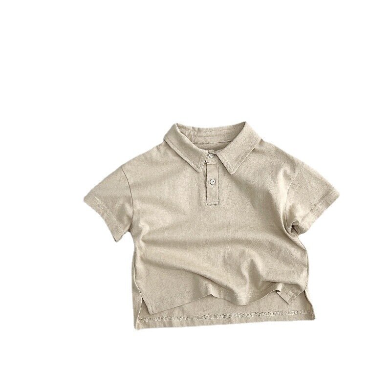 HZMY-Children's Cotton Short SleeveTBoy ShirtpoloShirt Summer Girl All-Match Cool Top Simple Trendy Children
