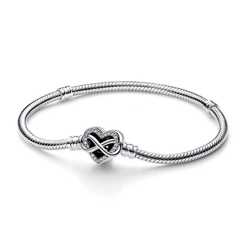 925 Silver Heart Snake Chain Bracelet For Women Infinite Knot Butterfly Infinity Clasp Femme Bracelet Bangles Jewelry Gift