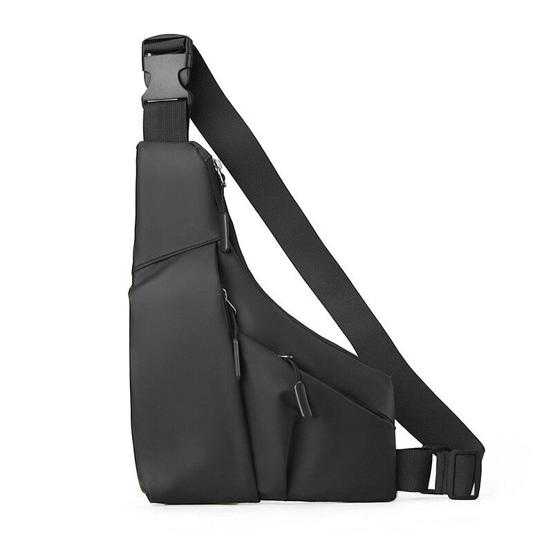 Anti Theft Close Fitting Chest Bag Men's Leisure Leather Film Triangle Bag Crossbody Card Wallet Sports Cycling Riding Sling Bag