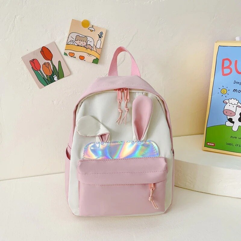 Mochila Disney-Lilo e Stitch para meninos e meninas, mochila infantil, mochila escolar casual, mochila de coelho de viagem