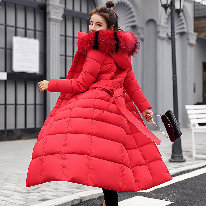 Jaqueta de algodão grosso acima do joelho feminina, roupas além das fronteiras, modelo estendido, versão coreana moda, novo, inverno, 2023