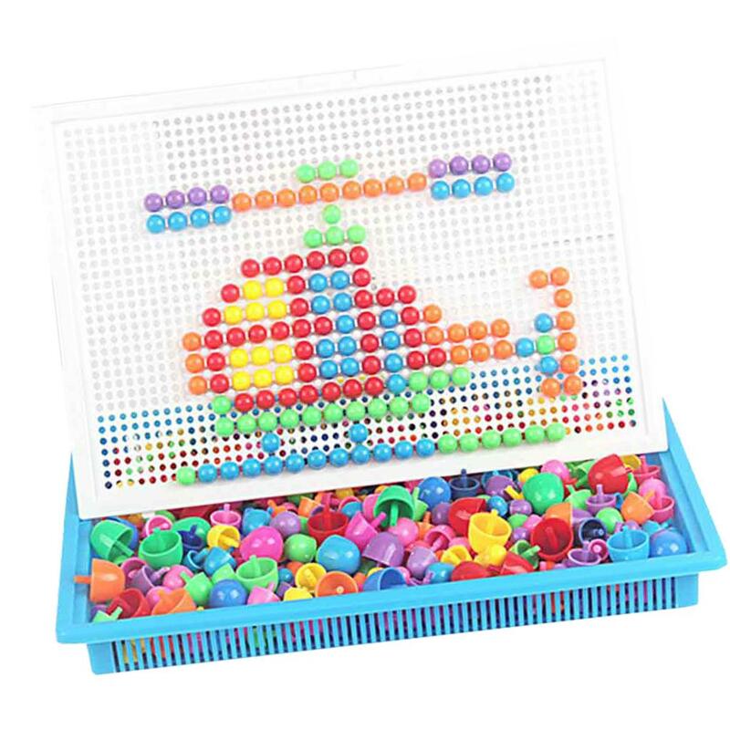 296PCS  Nail Toy Pegboard Mosaic Puzzle, Early Developmental Tools,  Coordination, Educational Gift