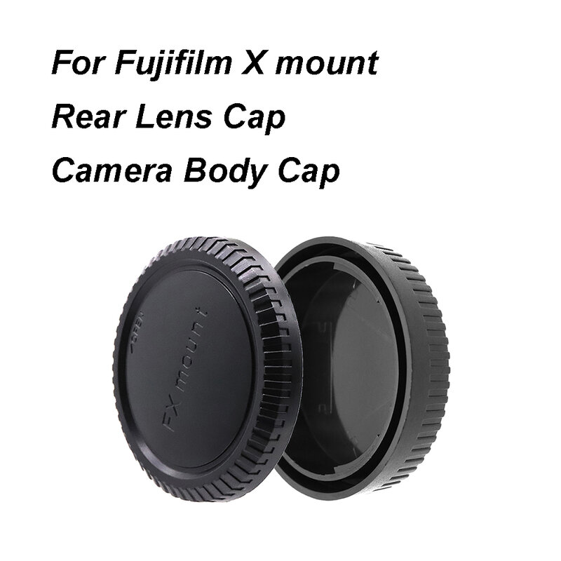Untuk Fujifilm X Mount Lens Rear Cap / Camera Body Cap Plastic Black Lens Cap Cover Set untuk XT2 XT3 Xt4 XE3 XE4 XS10 XH1 XH2 Xpro3