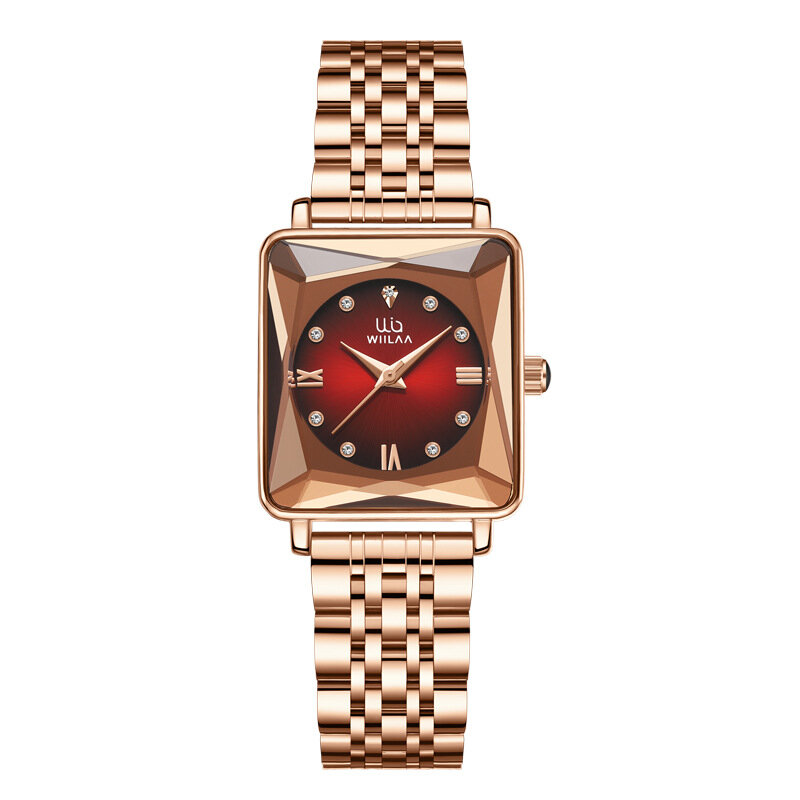 ดรอปชิป2023สี่เหลี่ยมนาฬิกาข้อมือผู้หญิงชุดสีทองนาฬิกาสแตนเลสนาฬิกาเพชรผู้หญิง montre Femme