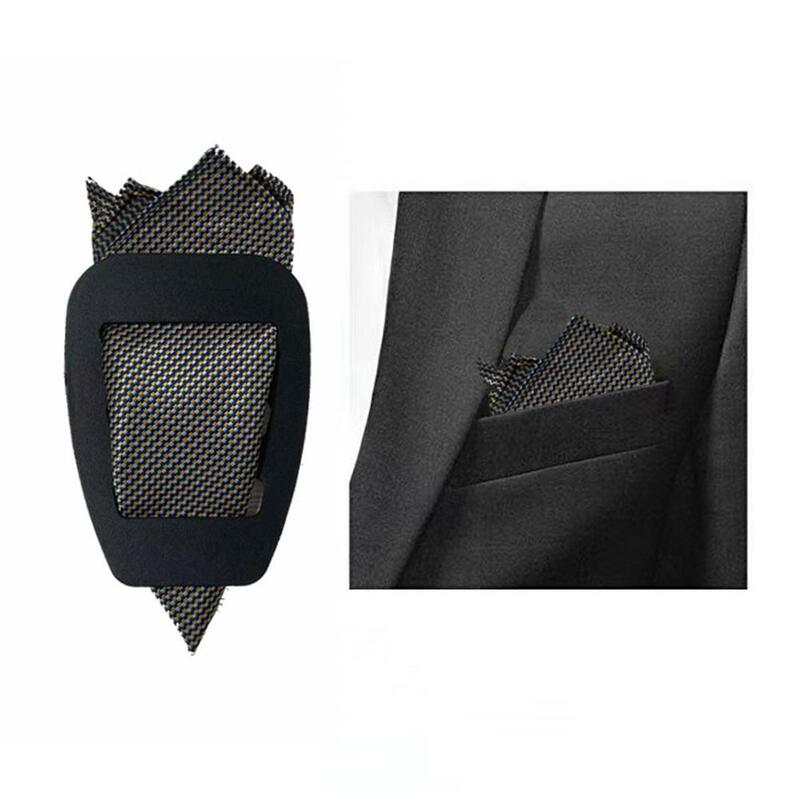 Lenço de bolso quadrado para homens, organizador do Keeper, lenços pré-dobrados homem, terno de cavalheiro vestindo acessórios