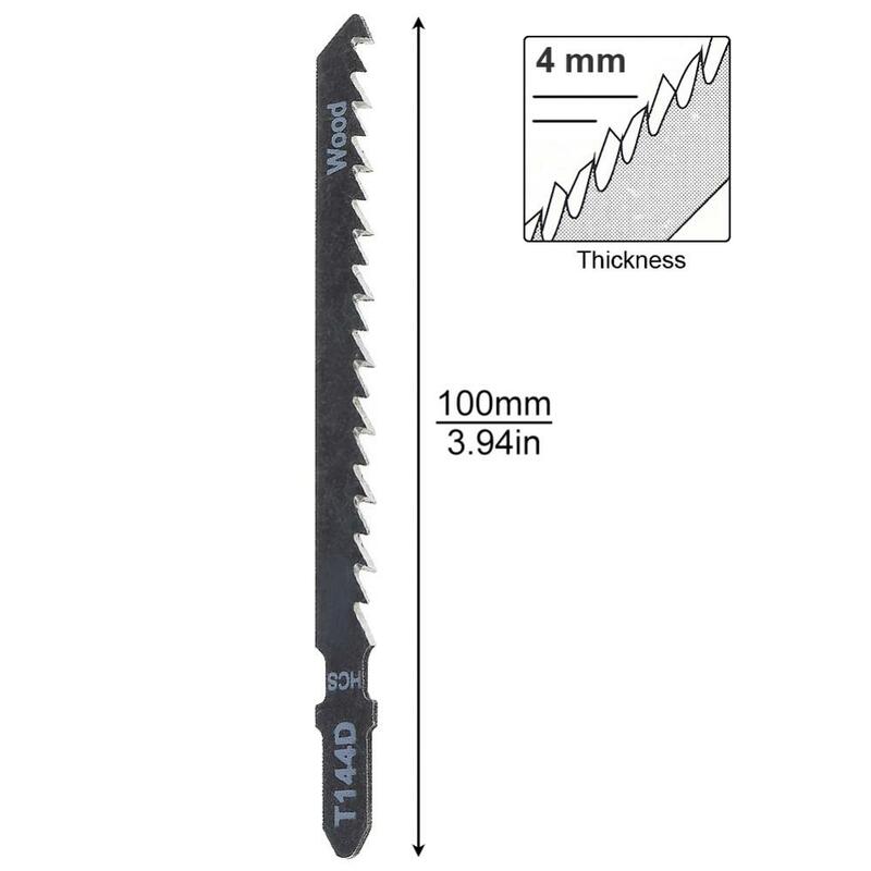 Aço de alta carbono alternativo Jig Saw, corte rápido Saw Blade, placa de madeira e corte plástico, T144D, 100mm, 5PCs por conjunto