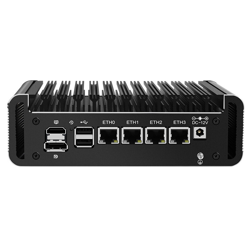 Fanless Soft Router 12th Gen Intel Celeron J6413 4x i226-V 2.5G LAN 2*NVMe 2*SATA Firewall Mini PC Proxmox Computer ESXi AES-NI