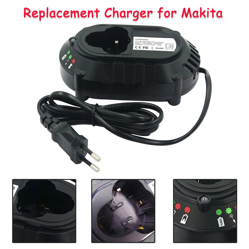 Caricabatterie di ricambio per Makita BL1013 BL1014 10.8V 12V batteria agli ioni di litio DC10WA trapano elettrico utensile elettrico EU UK AU US Plug