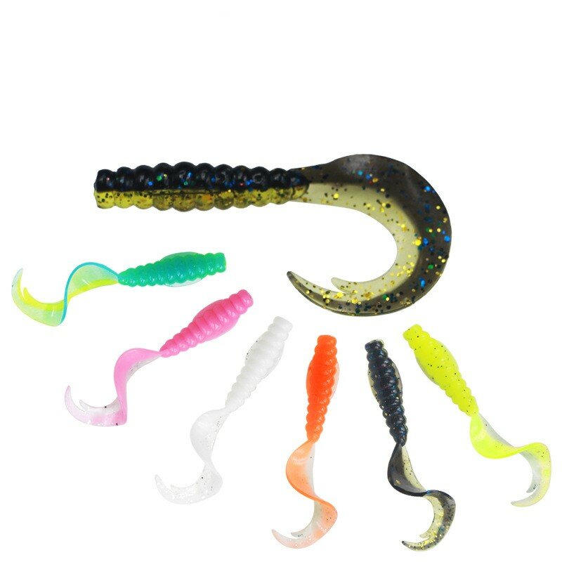 Sea Yolo Double Color Fishing Lure, Double Wishbone Tail, Equipamento artificial para carpa, macio, 1pc, 5pcs, 1,7g, 3,7g