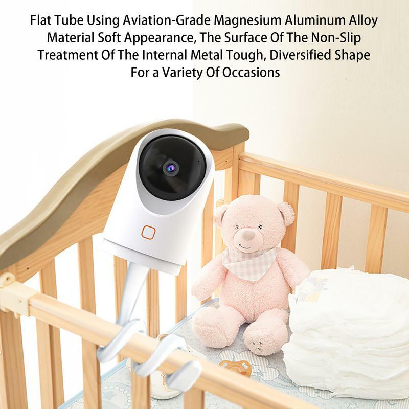Braket dudukan kamera bayi, dudukan putar fleksibel untuk Monitor bayi kamera keamanan tanpa bor dudukan putar serbaguna untuk bayi
