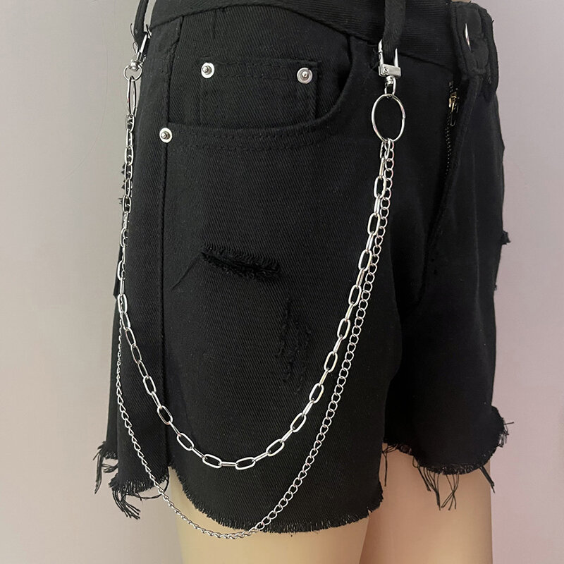 Damskie akcesoria DIY w stylu Vintage długie metalowe spodnie rockowe hipsterskie spodnie brelok do kluczy w kształcie pierścienia brelok z frędzlami