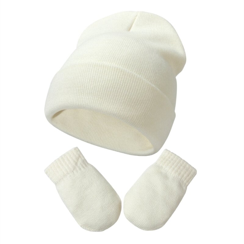 Bộ găng tay mũ len dệt kim mùa đông dành cho trẻ sơ sinh Bé gái Bé trai Đồ dùng cho bé