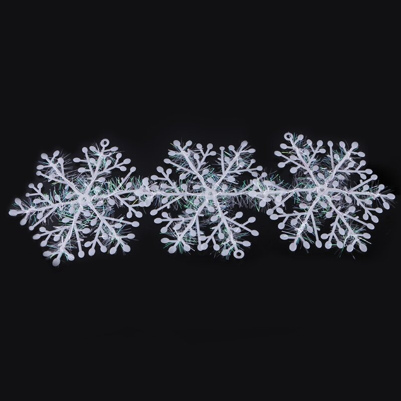 Adornos de copos de nieve blancos de 3 piezas, decoración para árbol de Navidad, Festival, envío directo