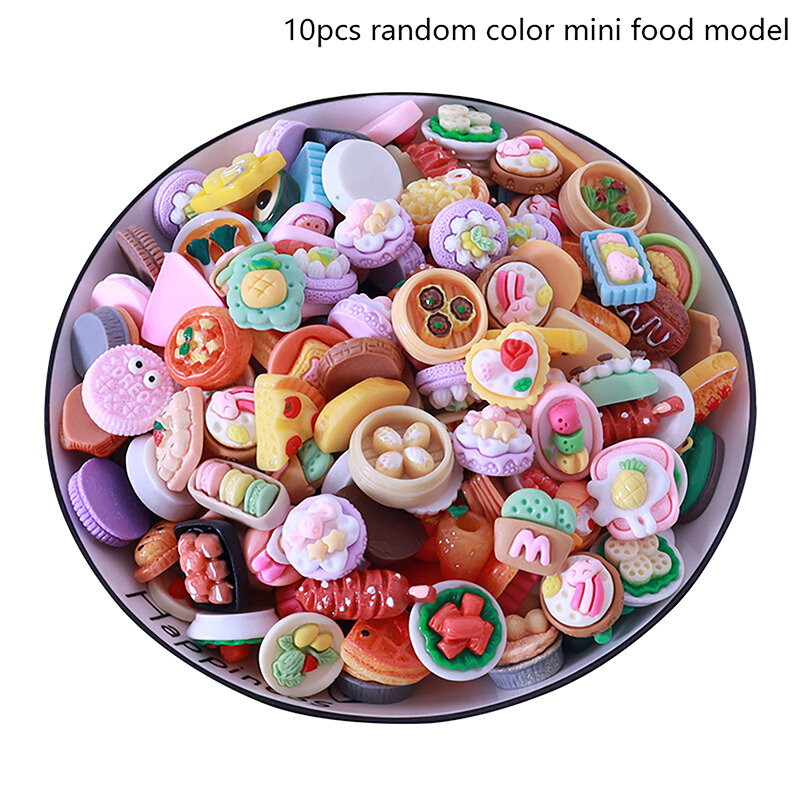 10 Stück Puppenhaus Mini Food Spielzeug Puppenhaus Küche Dekoration Puppenhaus Zubehör für Kinder so tun, als würden sie Spielzeug spielen