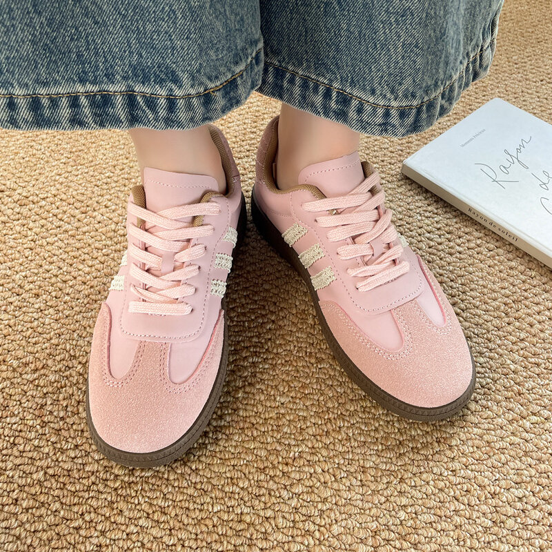 Women Flats Sport Sneakers Lace Up Shoes Summer Casual Comfort Shallow Shoes New 2024 Designer Outdoor Walking Chaussures Femme