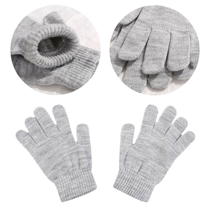 Зимние перчатки Школьные детские перчатки Вязаные перчатки Легкие для мальчиков и девочек