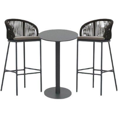 EE1015 Bar bar stool home rattan back chair outdoor restaurant cafe