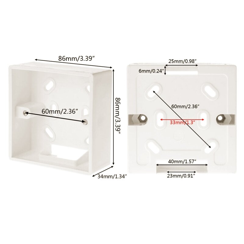 ユニバーサル電源ボックススイッチボックス消炎温度コントローラーボックスケース 86 × 86 ミリメートル 3.3 センチ深さコンパクトドロップシッピング