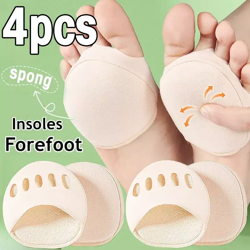 Five Toes Antefoot Pads para Mulheres, Half Heels Half Palmilhas, Calos, Calos, Foot Pain Care, Shock Socks, Toe Pad Inserts, 2 Pcs, 4Pcs
