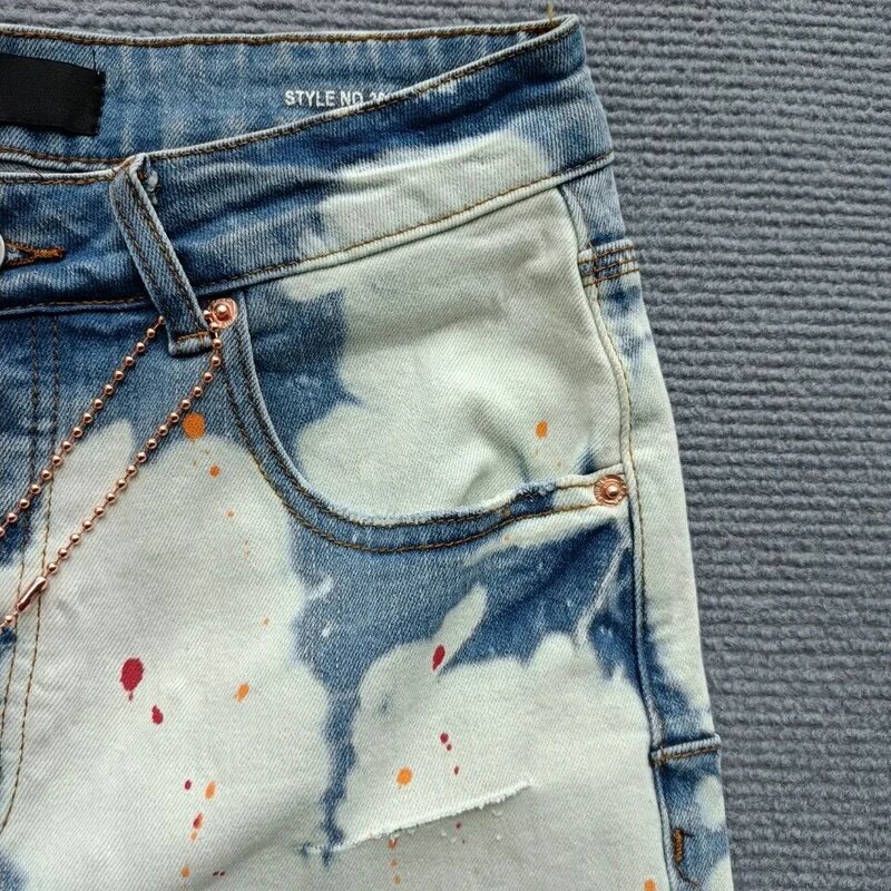 ROCA celana pendek Denim dicuci warna terang tidak beraturan celana tengah trendi bermerek ungu baru kualitas tinggi