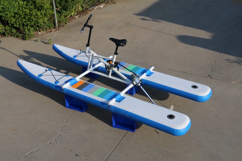 Erwachsenen Tretboot PVC aufblasbare Single Wasser Fahrrad Fahrrad Wasser Fahrrad Tretboot zum Verkauf billige Ponton boote
