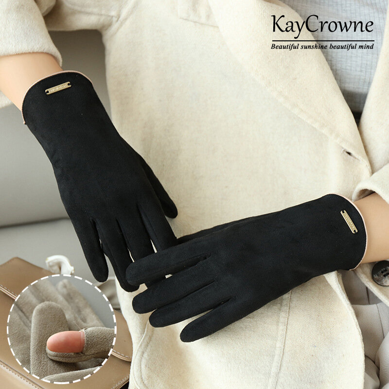 KayCrowne Новые Модные Изящные женские перчатки для женщин зимние Элегантные Перчатки без пальцев для езды на велосипеде и вождения сохраняющие тепло ветрозащитные черные перчатки G223